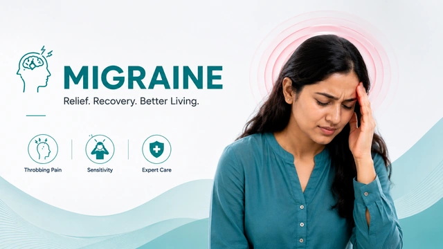 Person with a migraine headache