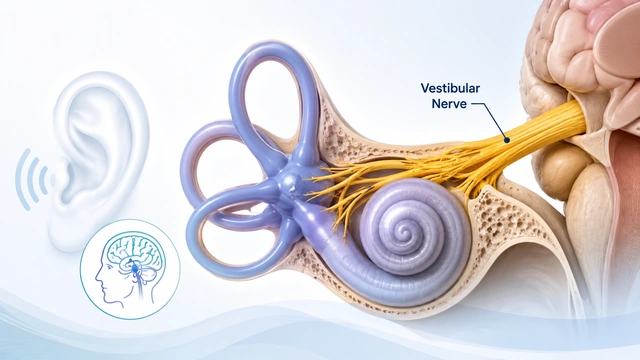 Illustration of the vestibular nerve